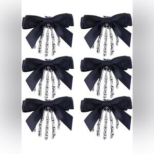 Gothic Skeleton Hand Hair Clips with Black Bows